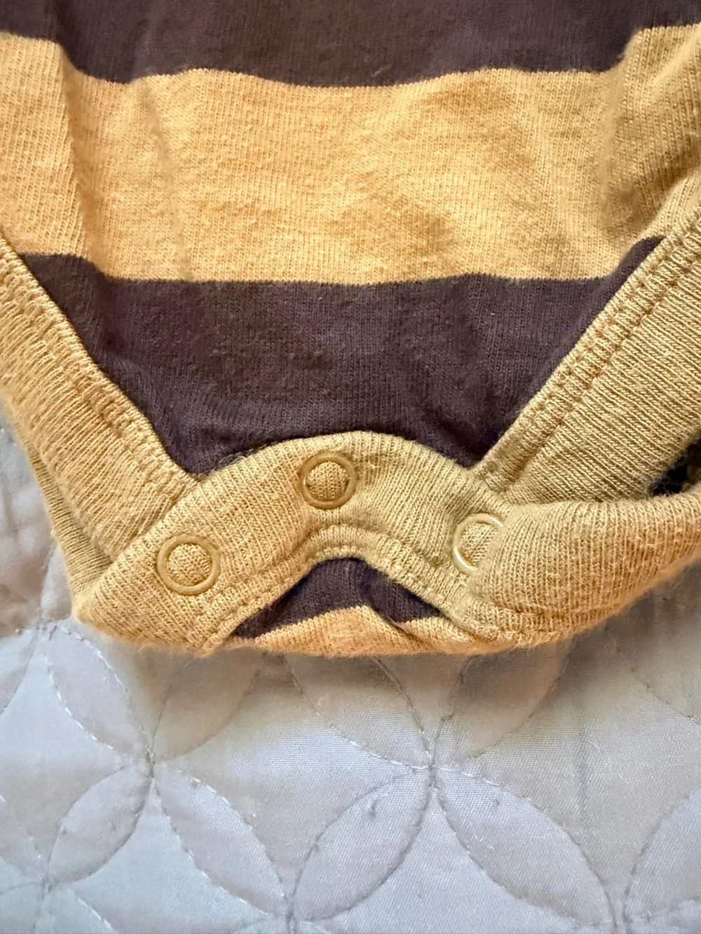 George Baby Boy 9m Striped Long Sleeve Polo Bodysuit - Brown & Tan